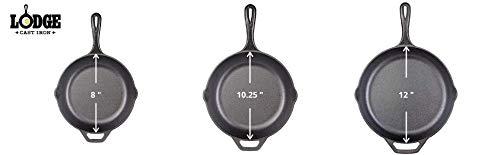 Lodge Seasoned Cast Iron Skillet with Tempered Glass Lid (10.25 Inch) - Cast Iron Frying Pan With Lid Set.