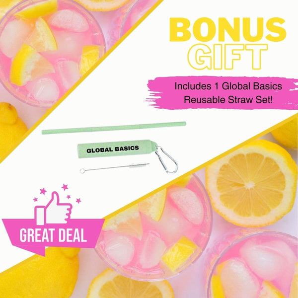 Global Basics Country Time Pink Lemonade Powdered Drink Mix | 1 Canister, 82.5 oz | Includes An Easy Scoop Measuring Cup!