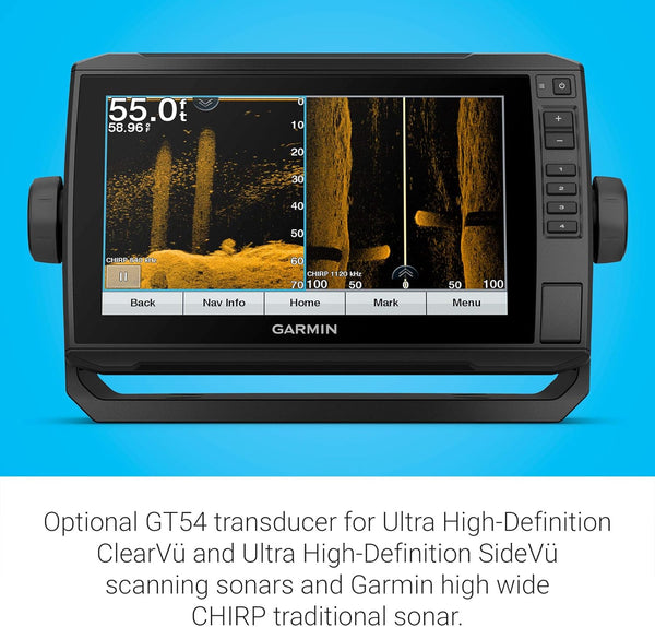 Garmin ECHOMAP UHD 93sv, 9" Keyed-Assist Touchscreen Chartplotter with U.S. LakeVü g3 and GT54UHD-TM transducer