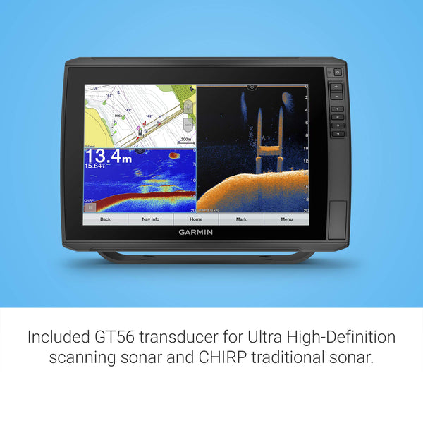 "Garmin ECHOMAP UHD 93sv with GT56UHD-TM Transducer, 9"" Keyed-Assist Touchscreen Chartplotter with U.S. LakeVü g3 and Added High-Def Scanning Sonar" (010-02523-01)
