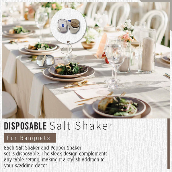Global Basics Bulk MINI PREFILLED Salt & Pepper Shaker Sets | 12 Pairs of Personal-Sized, Prefilled, Disposable Salt & Pepper Shakers (12)