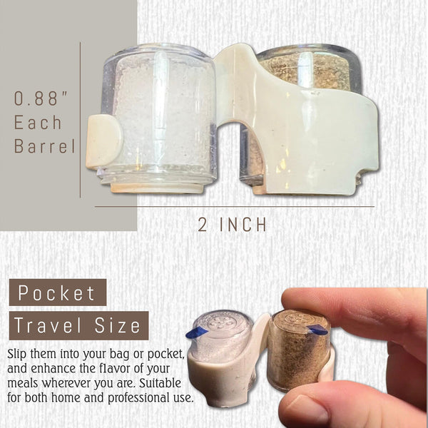 Global Basics Bulk MINI PREFILLED Salt & Pepper Shaker Sets | 12 Pairs of Personal-Sized, Prefilled, Disposable Salt & Pepper Shakers (12)
