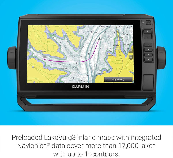 Garmin ECHOMAP UHD 93sv, 9" Keyed-Assist Touchscreen Chartplotter with U.S. LakeVü g3 and GT54UHD-TM transducer