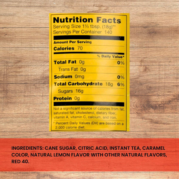 Global Basics 4C Iced Tea Lemon Flavored Powdered Drink Mix | Pack of 2 | 82.6 oz Per Canister - 165.2 oz TOTAL | Includes A Global Basics Reusable Straw Set! (Lemon)