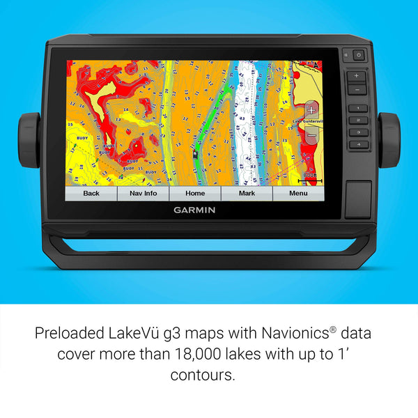 "Garmin ECHOMAP UHD 93sv with GT56UHD-TM Transducer, 9"" Keyed-Assist Touchscreen Chartplotter with U.S. LakeVü g3 and Added High-Def Scanning Sonar" (010-02523-01)