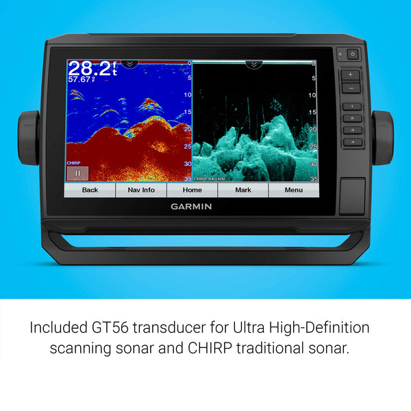 "Garmin ECHOMAP UHD 93sv with GT56UHD-TM Transducer, 9"" Keyed-Assist Touchscreen Chartplotter with U.S. LakeVü g3 and Added High-Def Scanning Sonar" (010-02523-01)
