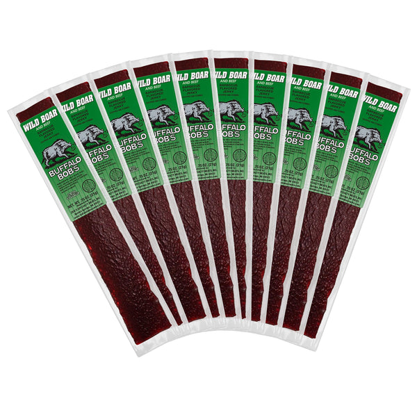 Buffalo Bob's Exotic Jerky (10-Pack), 10 Flavor Variety Pack of Exotic Snacks, Wild Game Jerky, Exotic Beef Jerky Gifts for Men