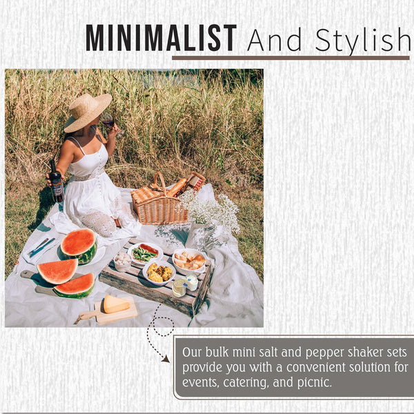 Global Basics Bulk MINI PREFILLED Salt & Pepper Shaker Sets | 12 Pairs of Personal-Sized, Prefilled, Disposable Salt & Pepper Shakers (12)