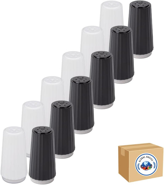 Disposable PREFILLED Salt & Pepper Shaker Sets | 6 Pairs of Restaurant-Style, Prefilled, Disposable Salt & Pepper Shakers | 6 Pairs - 12 Total Pieces