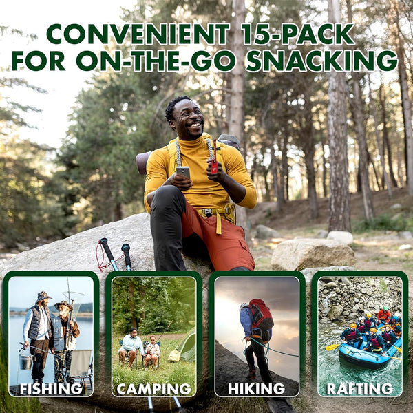 Buffalo Bob's Wild Game Meat Snacks (1oz Stick, 15 Pack) Exotic Variety Assortment Sampler, Gift for Men/Dad, Stocking Stuffer, Adventure Enthusiast