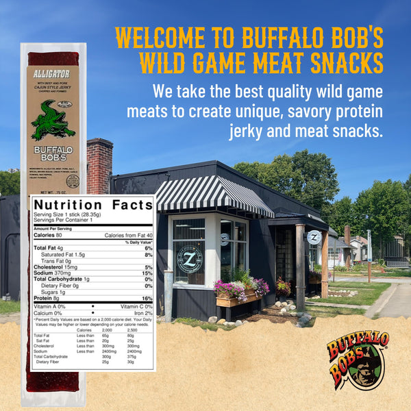 Buffalo Bob's Wild Game Meat Sticks - Jerky Sticks 10 Pack