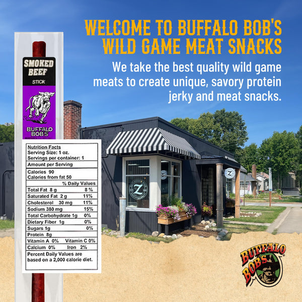 Buffalo Bob's Wild Game Meat Sticks - Jerky Sticks 10 Pack