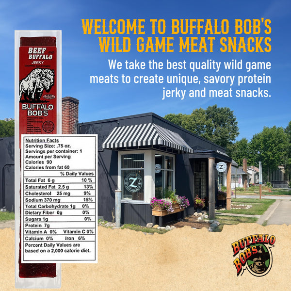 Buffalo Bob's Exotic Jerky (10-Pack), 10 Flavor Variety Pack of Exotic Snacks, Wild Game Jerky, Exotic Beef Jerky Gifts for Men