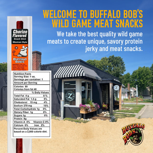 Buffalo Bob's Wild Game Meat Sticks - Jerky Sticks 10 Pack