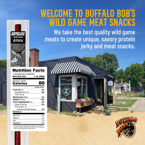 Buffalo Bob's Wild Game Meat Sticks - Jerky Sticks 10 Pack