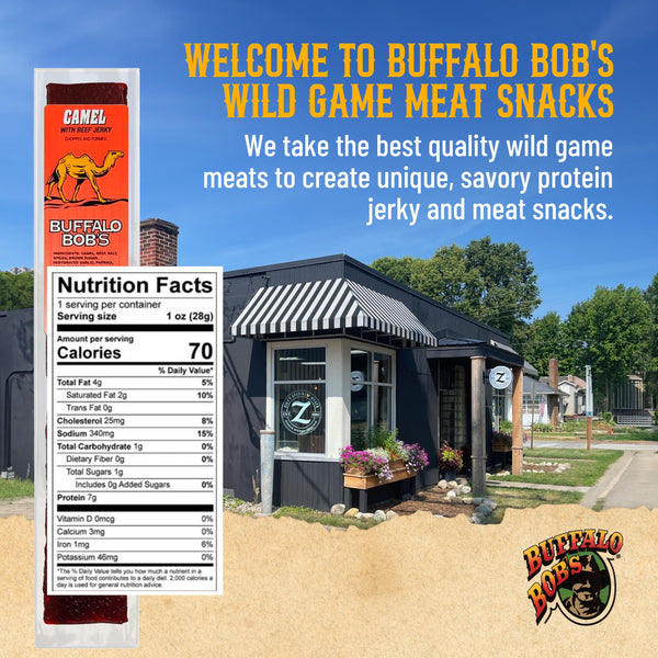 Buffalo Bob's Exotic Jerky (10-Pack), 10 Flavor Variety Pack of Exotic Snacks, Wild Game Jerky, Exotic Beef Jerky Gifts for Men