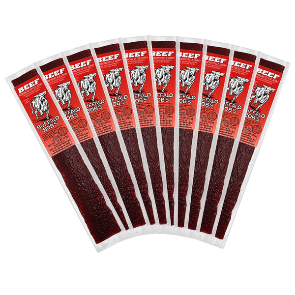 Buffalo Bob's Exotic Jerky (10-Pack), 10 Flavor Variety Pack of Exotic Snacks, Wild Game Jerky, Exotic Beef Jerky Gifts for Men