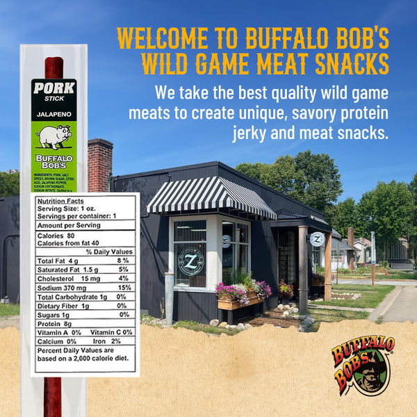 Buffalo Bob's Wild Game Meat Sticks - Jerky Sticks 10 Pack