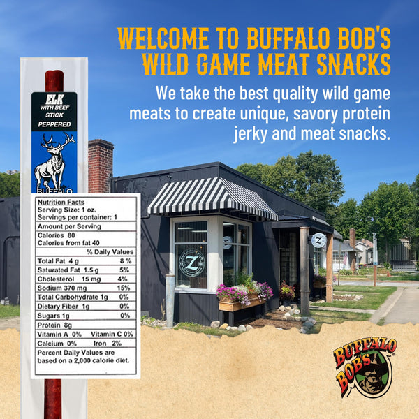 Buffalo Bob's Wild Game Meat Sticks - Jerky Sticks 10 Pack