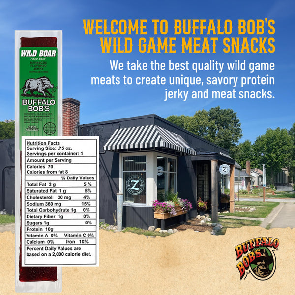 Buffalo Bob's Exotic Jerky (10-Pack), 10 Flavor Variety Pack of Exotic Snacks, Wild Game Jerky, Exotic Beef Jerky Gifts for Men