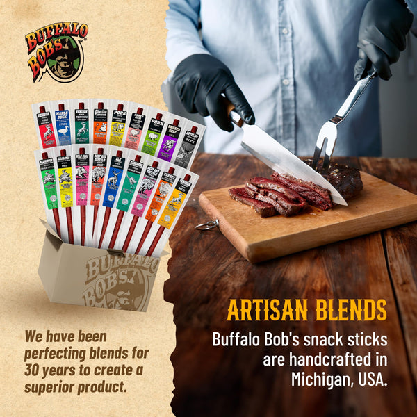 Buffalo Bob's Wild Game Meat Sticks - Jerky Sticks 10 Pack
