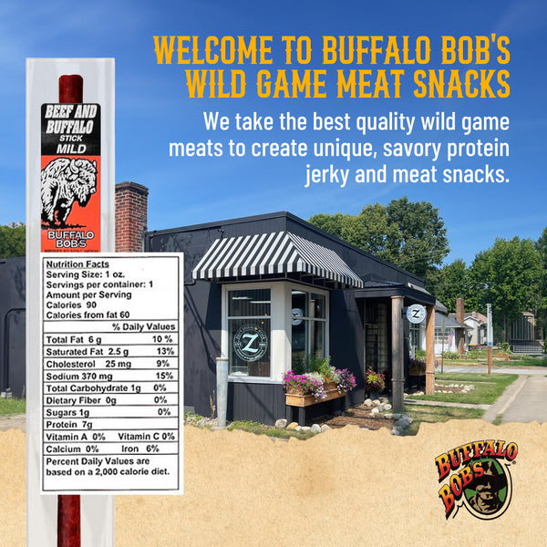 Buffalo Bob's Wild Game Meat Sticks - Jerky Sticks 10 Pack
