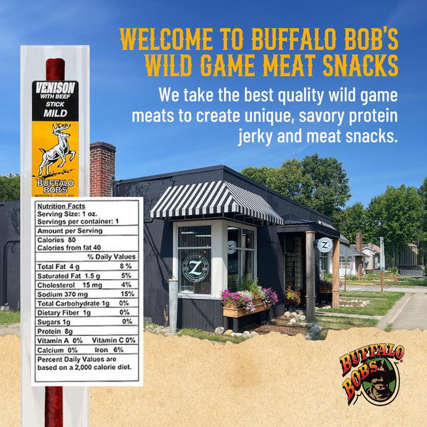 Buffalo Bob's Wild Game Meat Sticks - Jerky Sticks 10 Pack