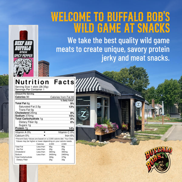Buffalo Bob's Wild Game Meat Sticks - Jerky Sticks 10 Pack