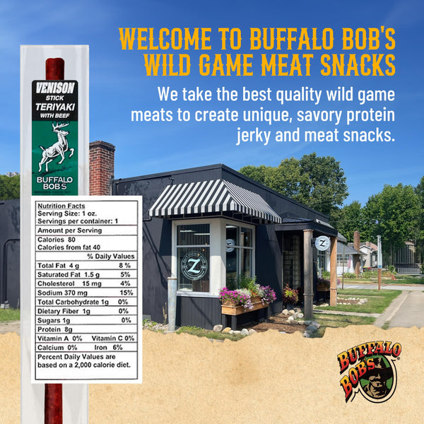 Buffalo Bob's Wild Game Meat Sticks - Jerky Sticks 10 Pack