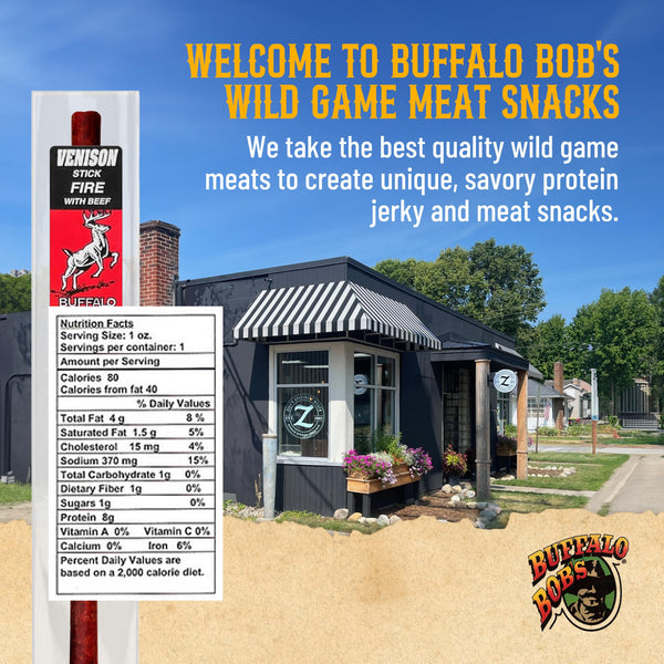Buffalo Bob's Wild Game Meat Sticks - Jerky Sticks 10 Pack