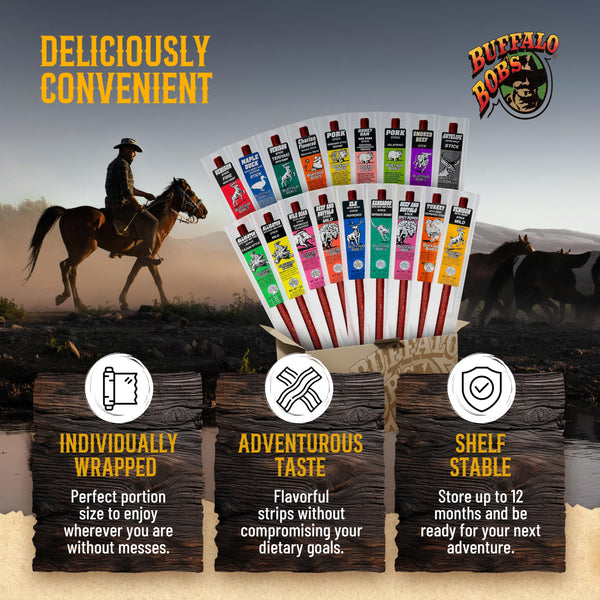 Buffalo Bob's Wild Game Meat Sticks - Jerky Sticks 10 Pack