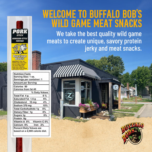 Buffalo Bob's Wild Game Meat Sticks - Jerky Sticks 10 Pack