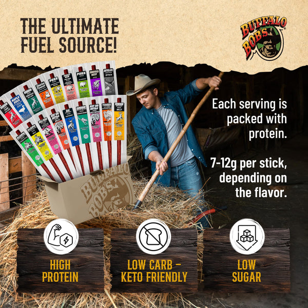 Buffalo Bob's Wild Game Meat Sticks - Jerky Sticks 10 Pack